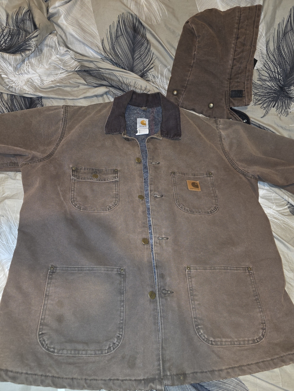 Carhartt Brown Duck Active Jacket with Removable Hood
